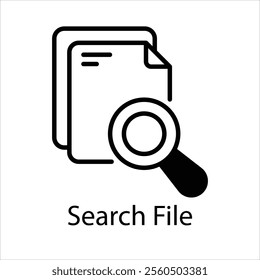 Search File Vector icon stock illustration