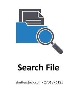 Search File Vector Icon which can easily modify or edit
