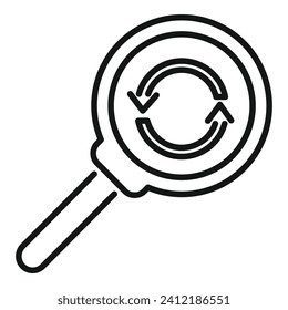 Vector de contorno de icono de filtro de búsqueda. La educación digital. aplicación de datos web