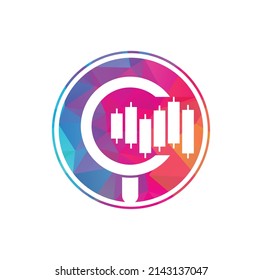 Suchen Sie das Logo-Design, Vektorsymbol. Vektorlogo-Kombination aus einer Grafik und Lupe.