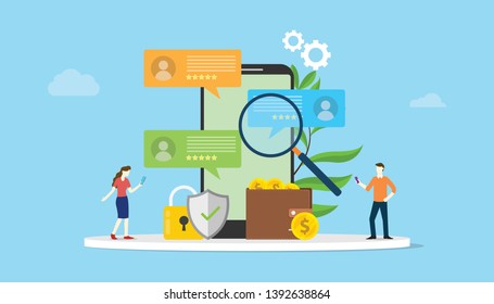 search and find the best freelancer work remote with different profile and rating star - vector illustration