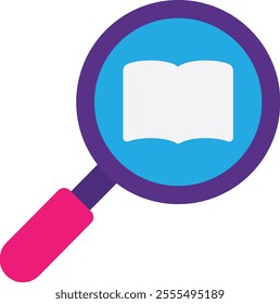 Search Find Book Icon Vector Flat Illustration