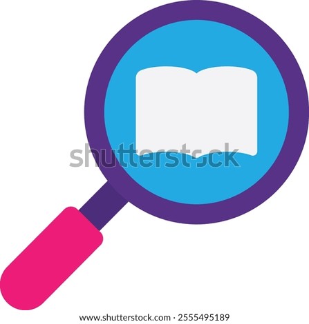 Search Find Book Icon Vector Flat Illustration