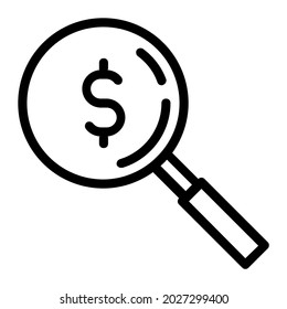Search or Find Dollar Investment Icon