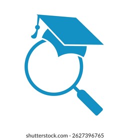 Search, find education. Get new knowledge. Vector illustration icon isolated on white background.