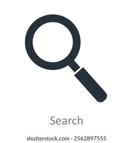Search and find icon concept