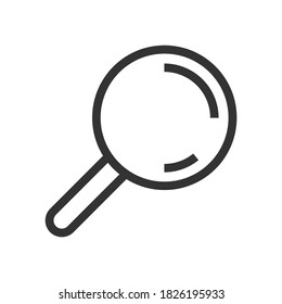 Search or find icon with outlines magnifying glass. Web app element with editable stroke.