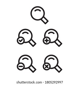 buscar, buscar símbolos de icono vectores