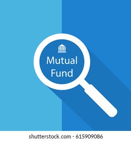 Search Or Find Mutual Fund  Symbol / Icon / Sign With Long Shadow