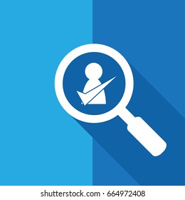 Search / Find Right Candidate sign /symbol with long shadow design - talent acquisition / hiring process / recruitment