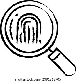 Search Fingerprint hand drawn vector illustration