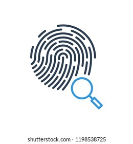search and fingerprint icon vector