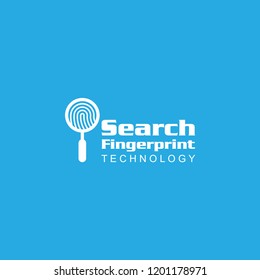Search fingerprint logo design vector 