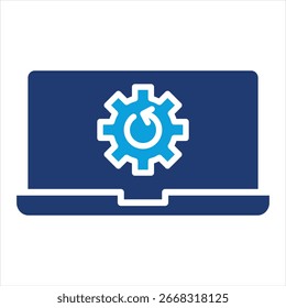 Search Flat Blue Icon Vector Illustration