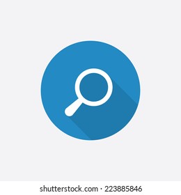 search Flat Blue Simple Icon with long shadow, isolated on white background  