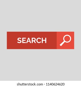 Search flat button on grey background. Vector illustration