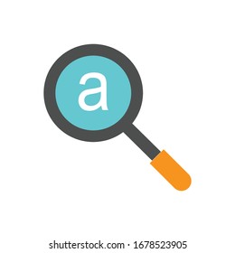 Suchen Sie mit einer flachen Icon-Illustration