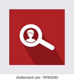 Search flat icon with long shadow