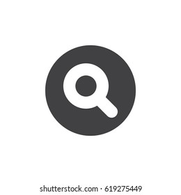 Search flat icon. Round simple button, circular vector sign. Flat style design