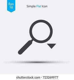 Search Flat Icon. Simple Sign Of Magnifier. Vector Illustration