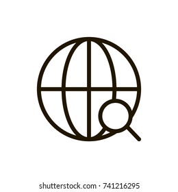 Search flat icon. Single high quality outline symbol of magnifying for web design or mobile app. Thin line signs of glass for design logo, visit card, etc. Outline logo of web