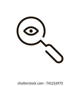 Search flat icon. Single high quality outline symbol of magnifying for web design or mobile app. Thin line signs of glass for design logo, visit card, etc. Outline logo of web
