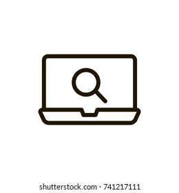 Search flat icon. Single high quality outline symbol of magnifying for web design or mobile app. Thin line signs of glass for design logo, visit card, etc. Outline logo of web