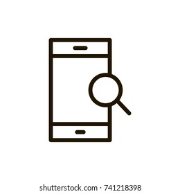 Search flat icon. Single high quality outline symbol of magnifying for web design or mobile app. Thin line signs of glass for design logo, visit card, etc. Outline logo of web