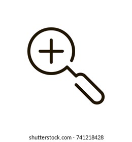 Search flat icon. Single high quality outline symbol of magnifying for web design or mobile app. Thin line signs of glass for design logo, visit card, etc. Outline logo of web