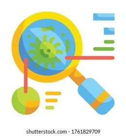 Search Flat icon. Virus Transmission Concept.