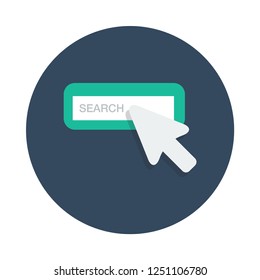 Search flat icon. You can be used search icon for several purposes like: websites, UI, UX, print templates, promotional materials, info-graphics, web and mobile phone apps.