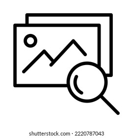 Search flat line icon. Web search engine, Analytics. Outline sign mascara for mobile concept and web design, store.