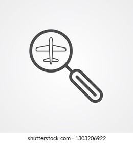 Search flight vector icon sign symbol