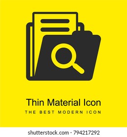 Search in folder bright yellow material minimal icon or logo design