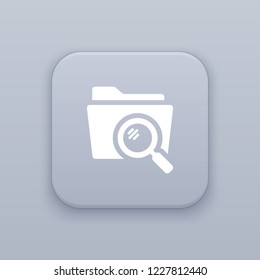 Search, folder button, best vector on a gray background, EPS 10