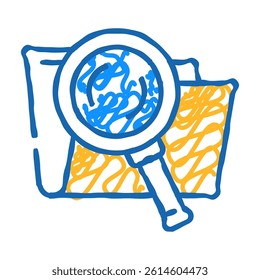 search folder doodle icon sketch vector. search folder sign. isolated symbol illustration