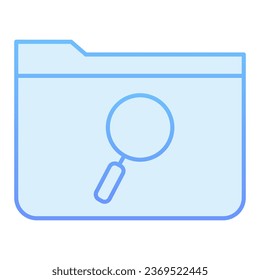 Search folder flat icon. Folder with magnifier blue icons in trendy flat style. Computer folder gradient style design, designed for web and app. Eps 10