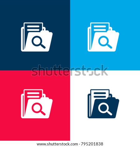 Search in folder four color material and minimal icon logo set in red and blue