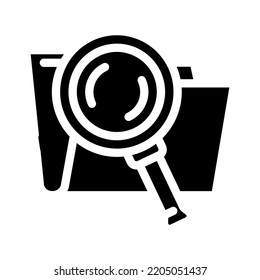 search folder glyph icon vector. search folder sign. isolated symbol illustration