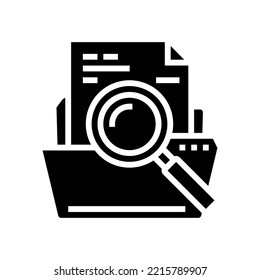 search folder glyph icon vector. search folder sign. isolated symbol illustration