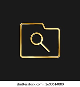 search, folder gold icon. Vector illustration of golden