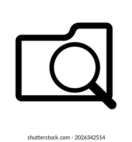 search folder icon black color vector design white background