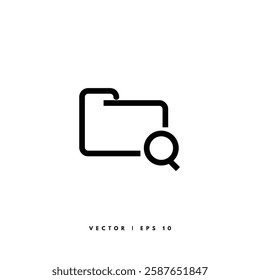Search Folder Icon. Editable Stroke