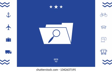 Search folder icon. Graphic elements for your design
