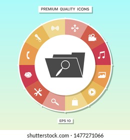 Search folder icon. Graphic elements for your design
