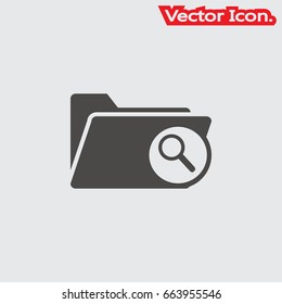 Search Folder icon isolated sign symbol and flat style for app, web and digital design. Vector illustration.