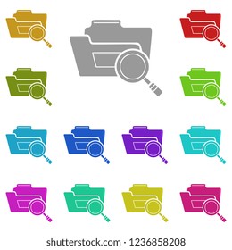 Search Folder icon in multi color. Simple glyph vector of web set for UI and UX, website or mobile application
