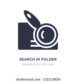 search in folder icon on white background. Simple element illustration from UI concept. search in folder icon symbol design.