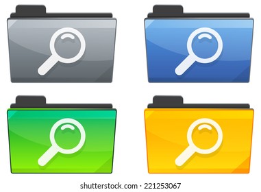Search Folder Icon Set - Illustration
