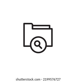 Search folder icon. search symbols, search in folders, editable strokes. Perfect icon, white background.